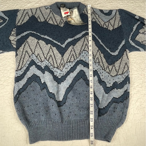 🔥NWT Colore Italia Wool Blend Knit Cardigan Sweater In Gray & Blue Men’s Sz L - Picture 8 of 9